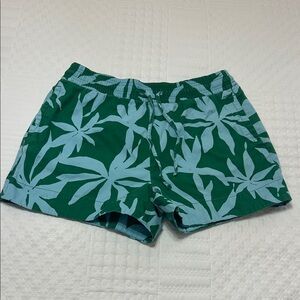Free Assembly Green and Blue Leaf Print Shorts
